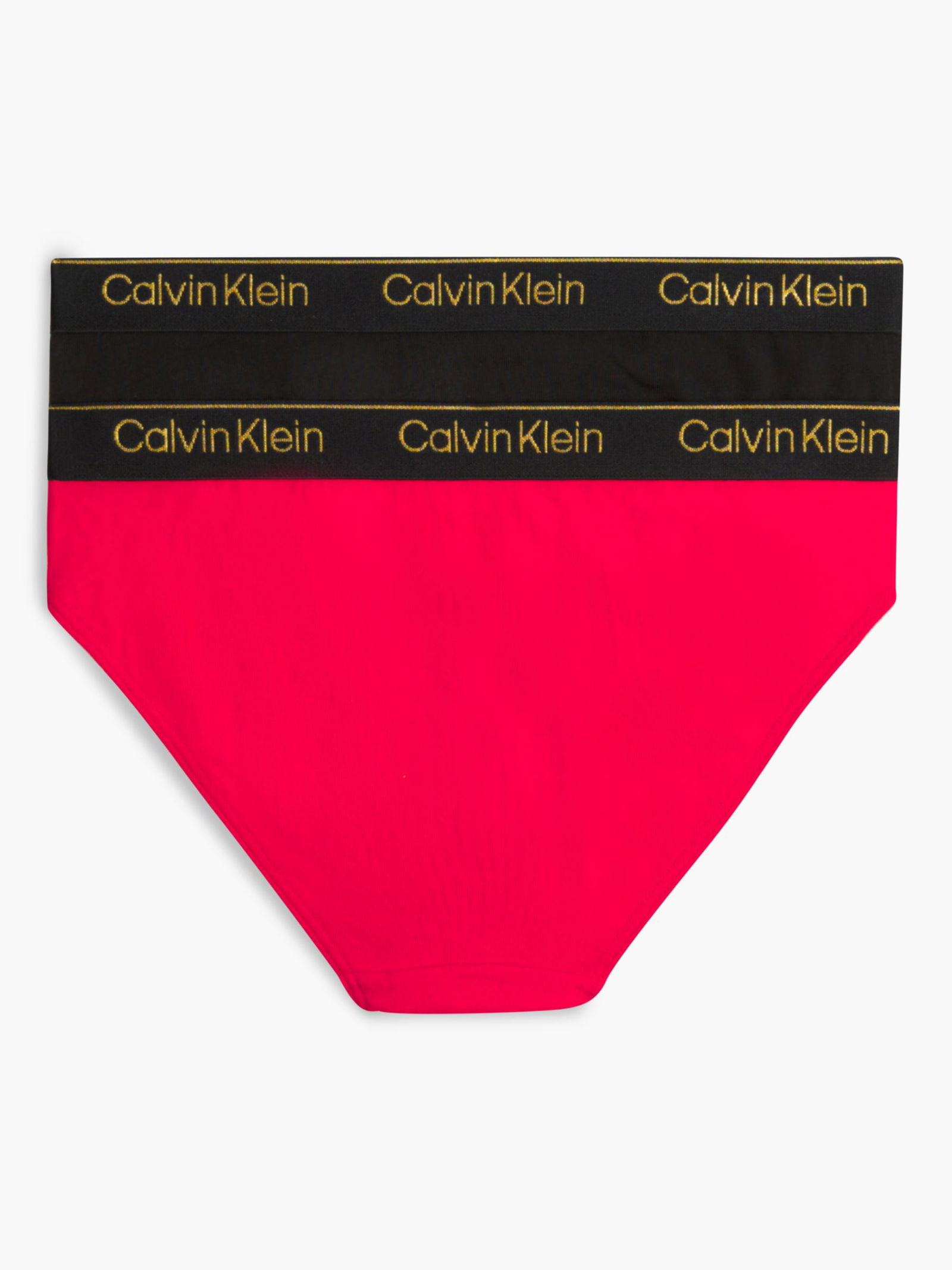 CALVIN KLEIN Kids' Modern Cotton Blend Bikini Brief, Pack of 2 in Red/Black