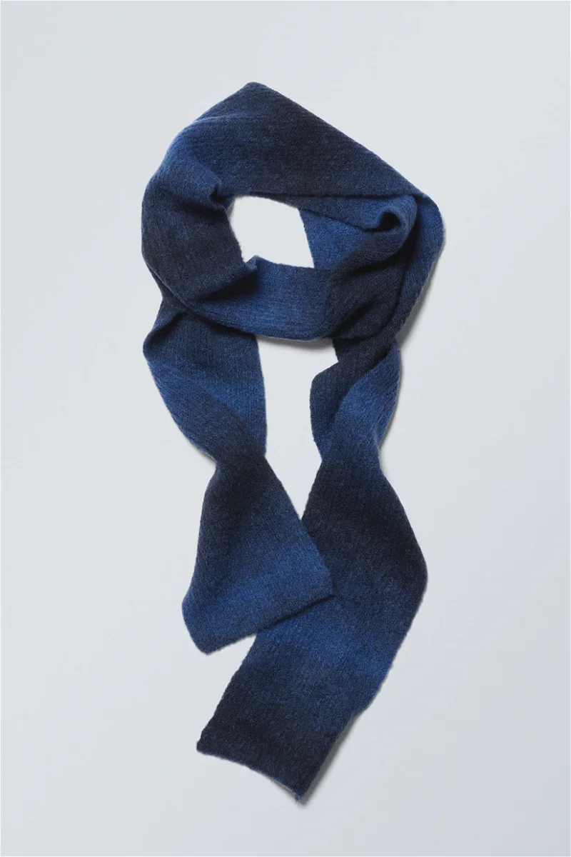 & Blue Scarf Ombre Endource | WEEKDAY Blend Wool Striped Black in Ombre