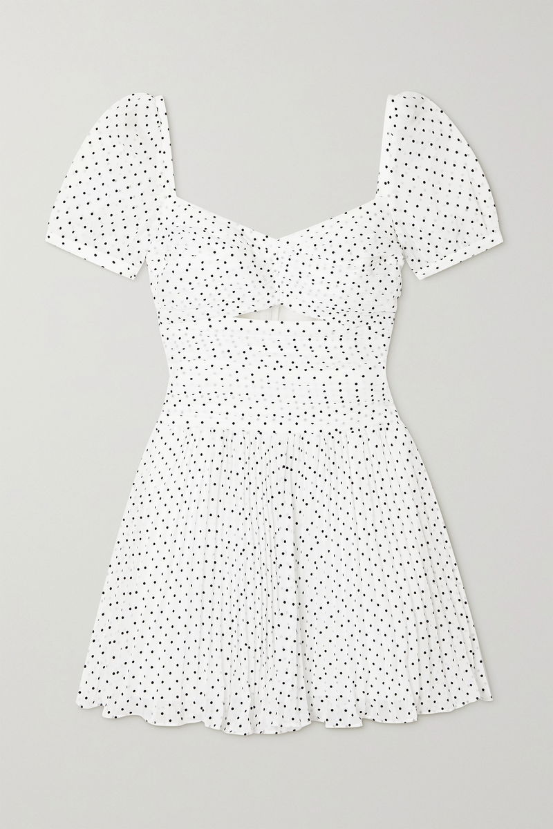 SELF-PORTRAIT Flocked Polka-Dot Crinkled-Chiffon Mini Dress | endource SELF-PORTRAIT Flocked Polka-Dot Crinkled-Chiffon Mini Dress | endource