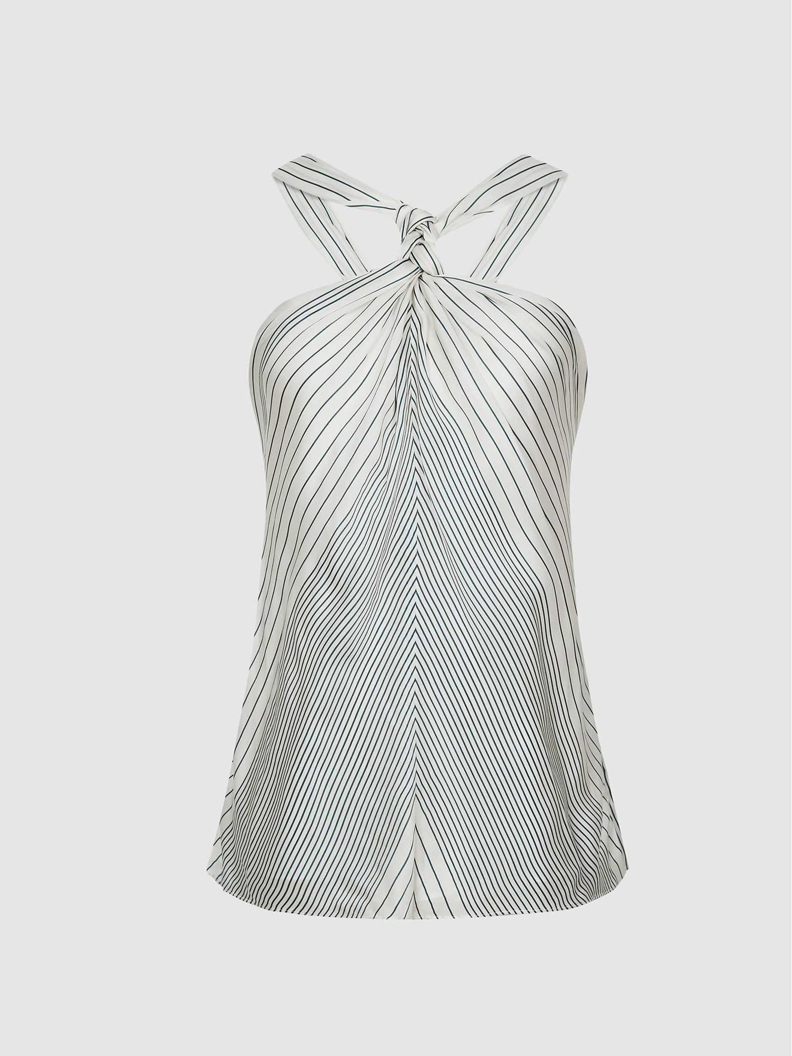 REISS Brianna Striped Halter Neck Top | endource REISS Brianna Striped Halter Neck Top | endource