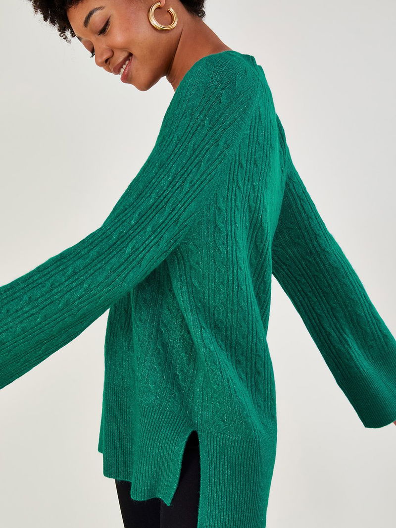 Monsoon Cable Knit V-Neck Jumper endource