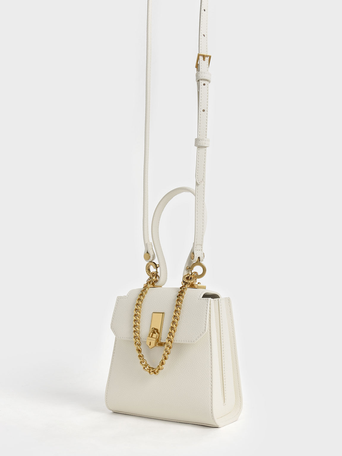 CHARLES & KEITH Geometric Top Handle Chain-Link Bag | endource