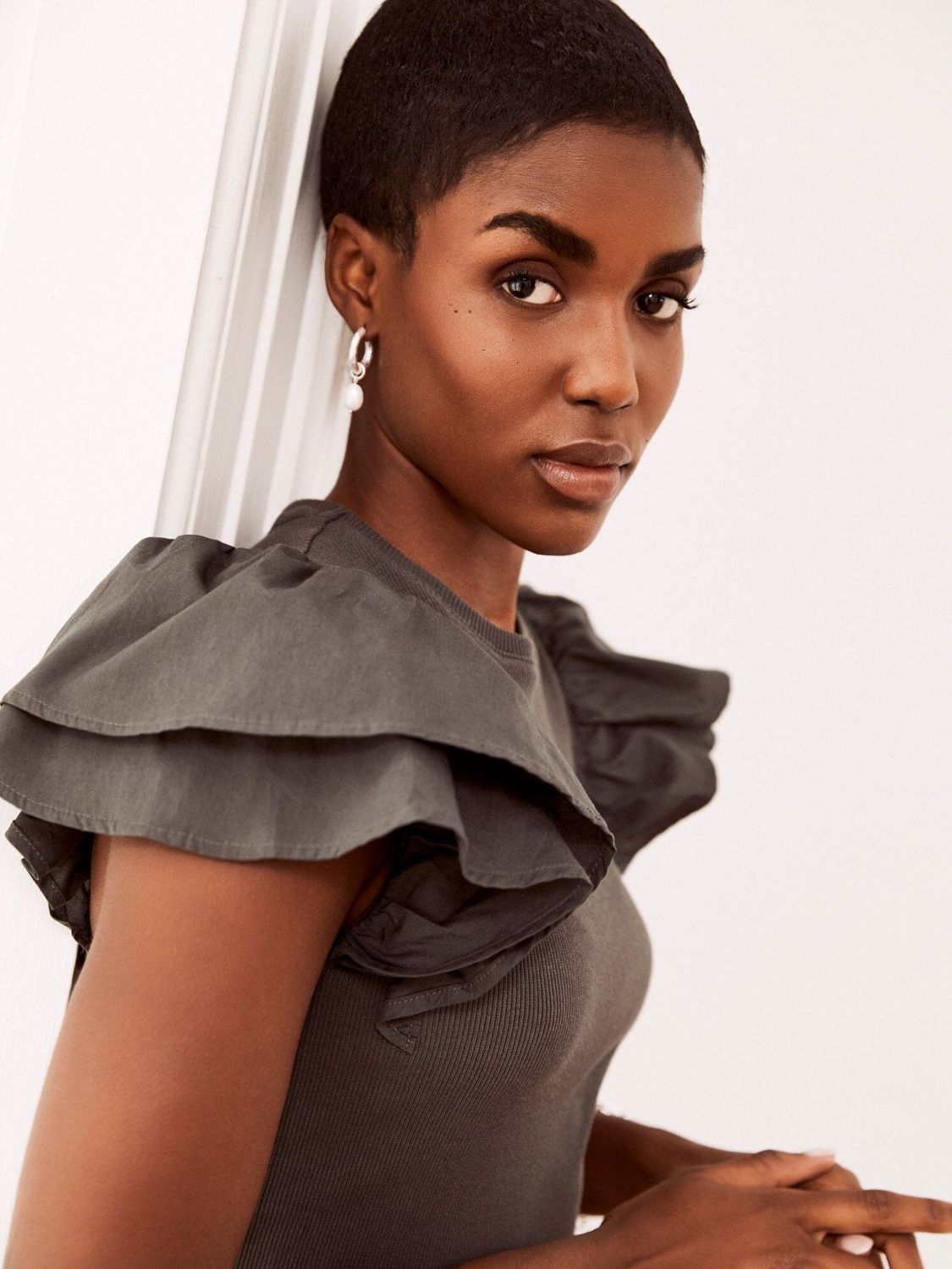MINT VELVET Ruffle Sleeve Midi Dress | endource