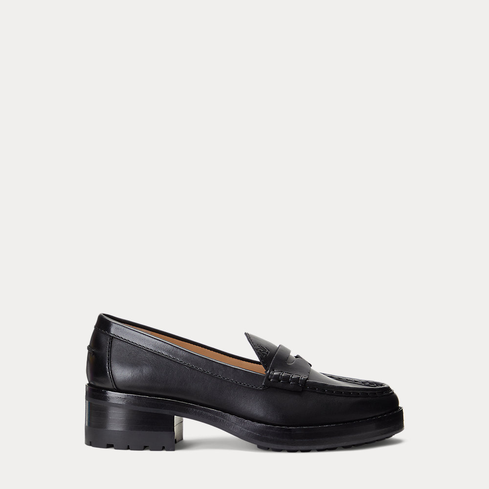 LAUREN RALPH LAUREN Wren Burnished Leather Penny Loafer | endource