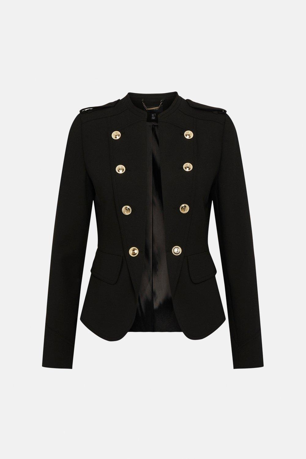 KAREN MILLEN Compact Stretch Military Button Jacket Endource