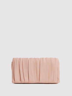 Reiss Velvet Clutch Bag in Green