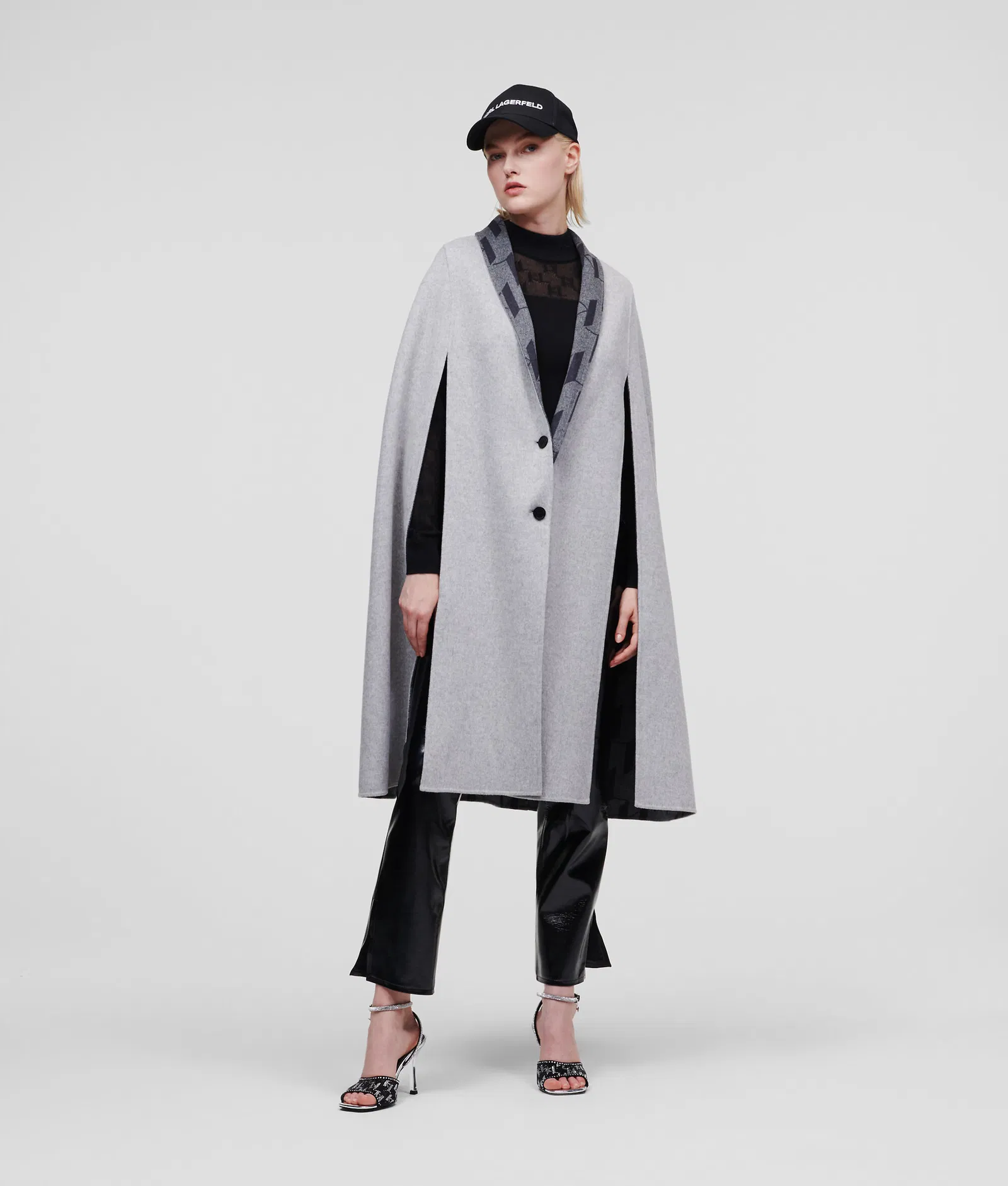 KARL LAGERFELD Reversible Monogram Cape | Endource