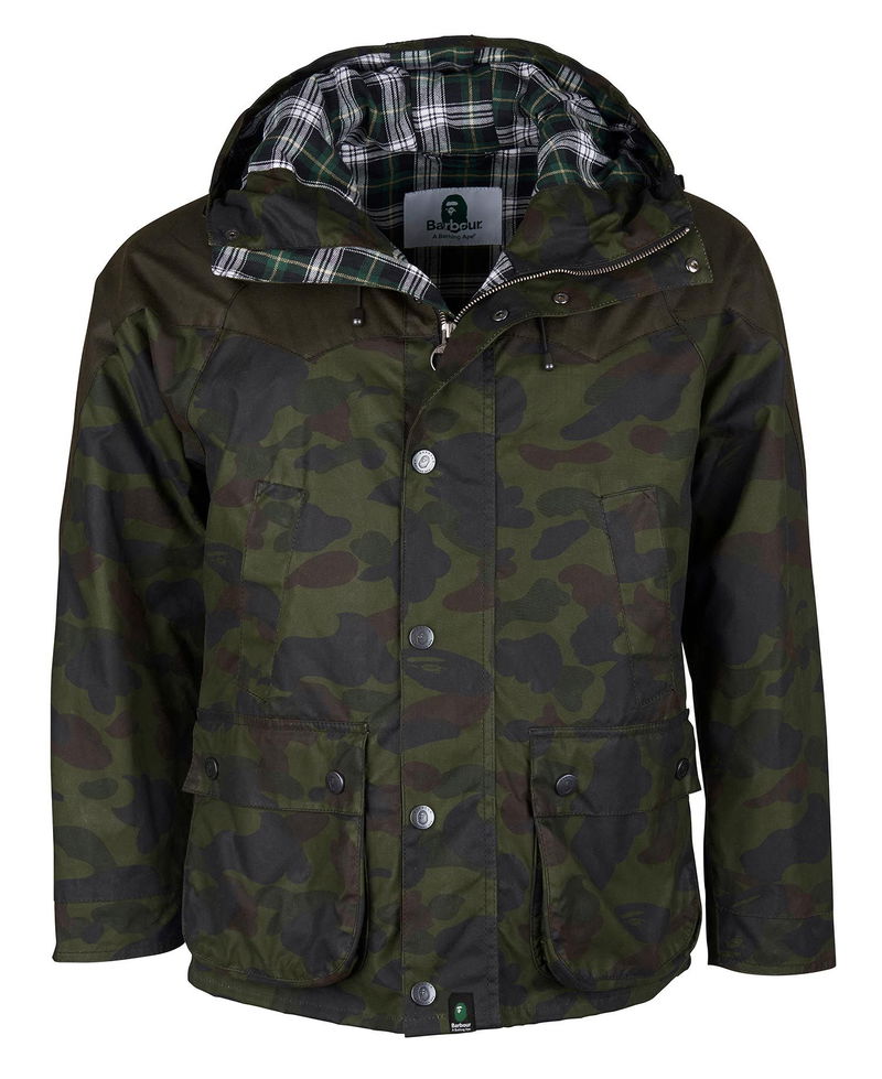 BARBOUR BAPE x Barbour - Snowboard Bedale Wax Jacket in BAPE Camo