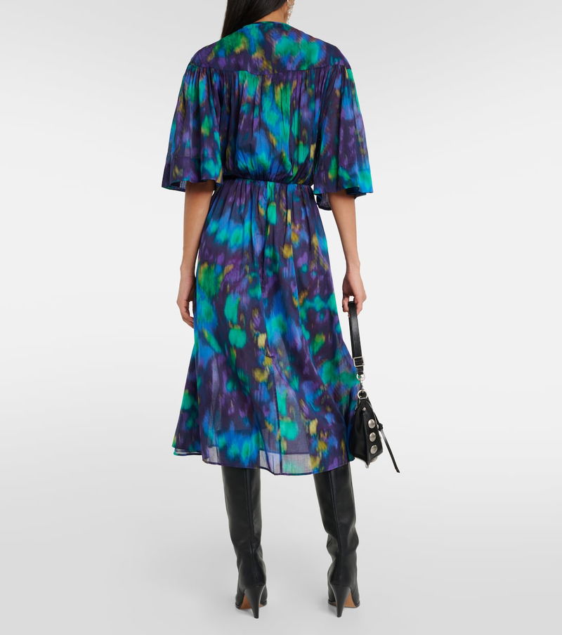 ISABEL MARANT ÉTOILE Maggy Printed Cotton Midi Dress in Multicoloured ...