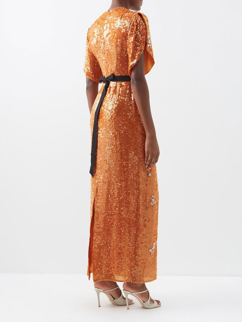 green emerald velvet dress ERDEM Size 8 Black & Yellow Dress – Labels Luxury main image 1