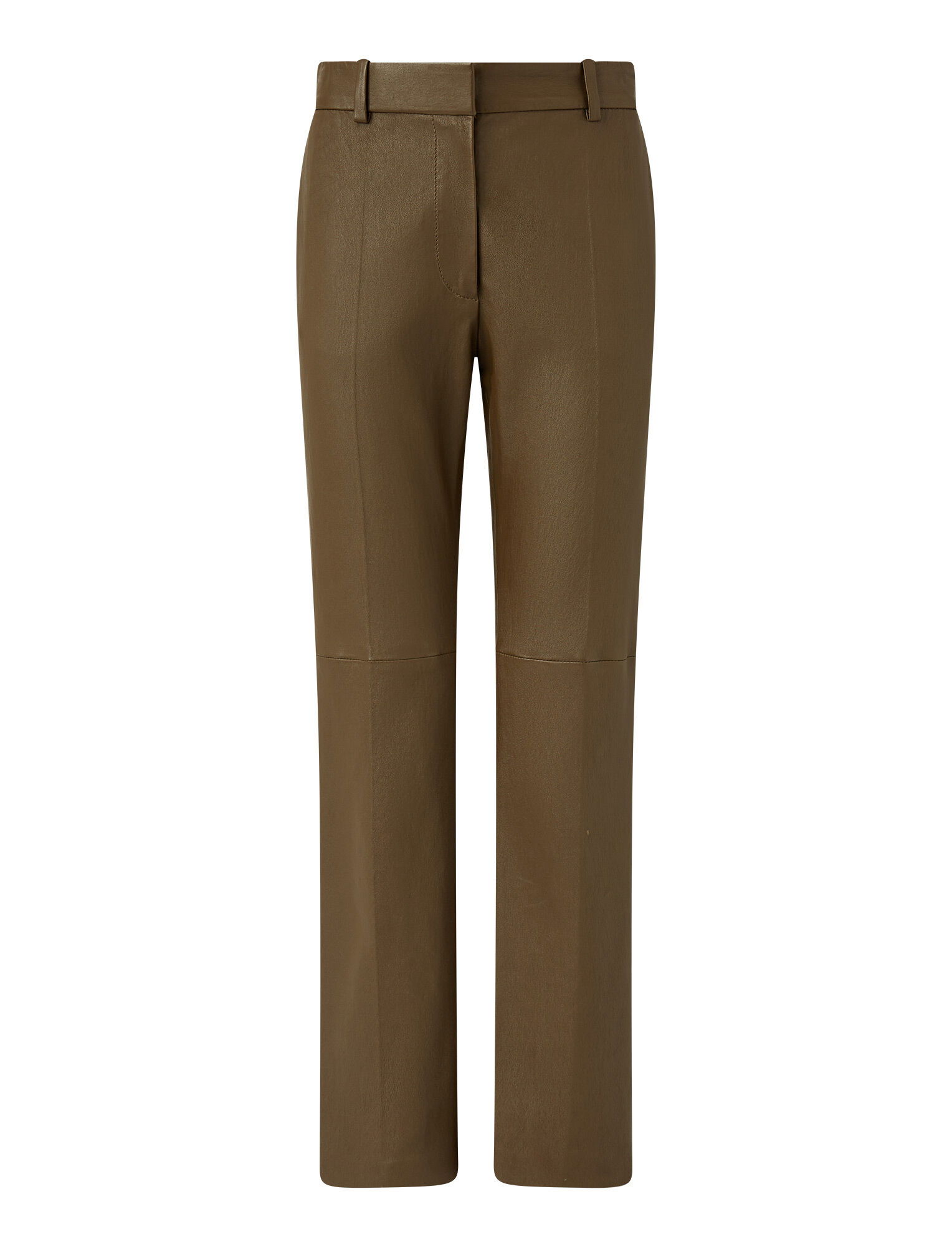 Coleman leather straight pants in green - Joseph