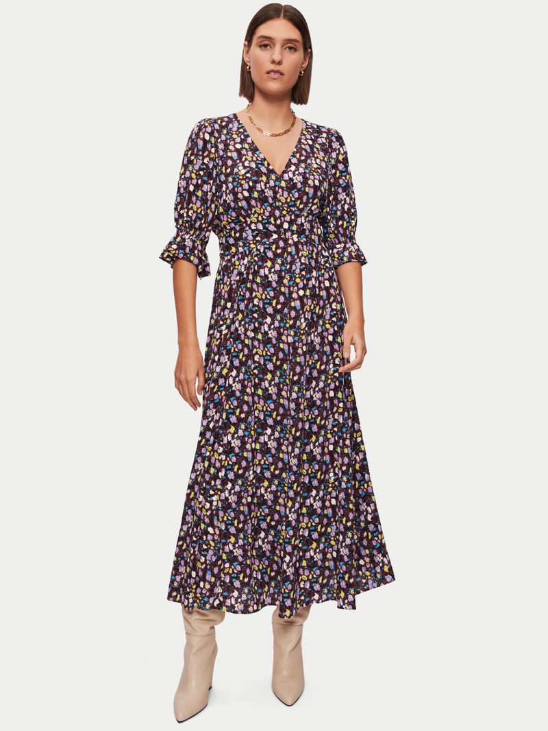 jigsaw cotton floral belted dress JIGSAW Floral Print Midi Dress