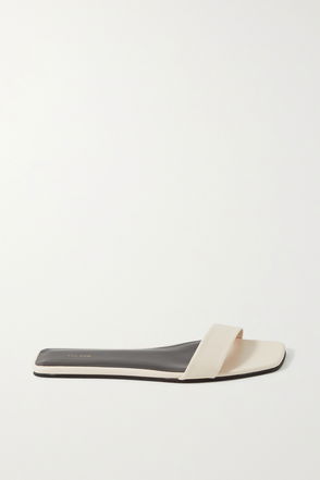 the row chocolate leather mules