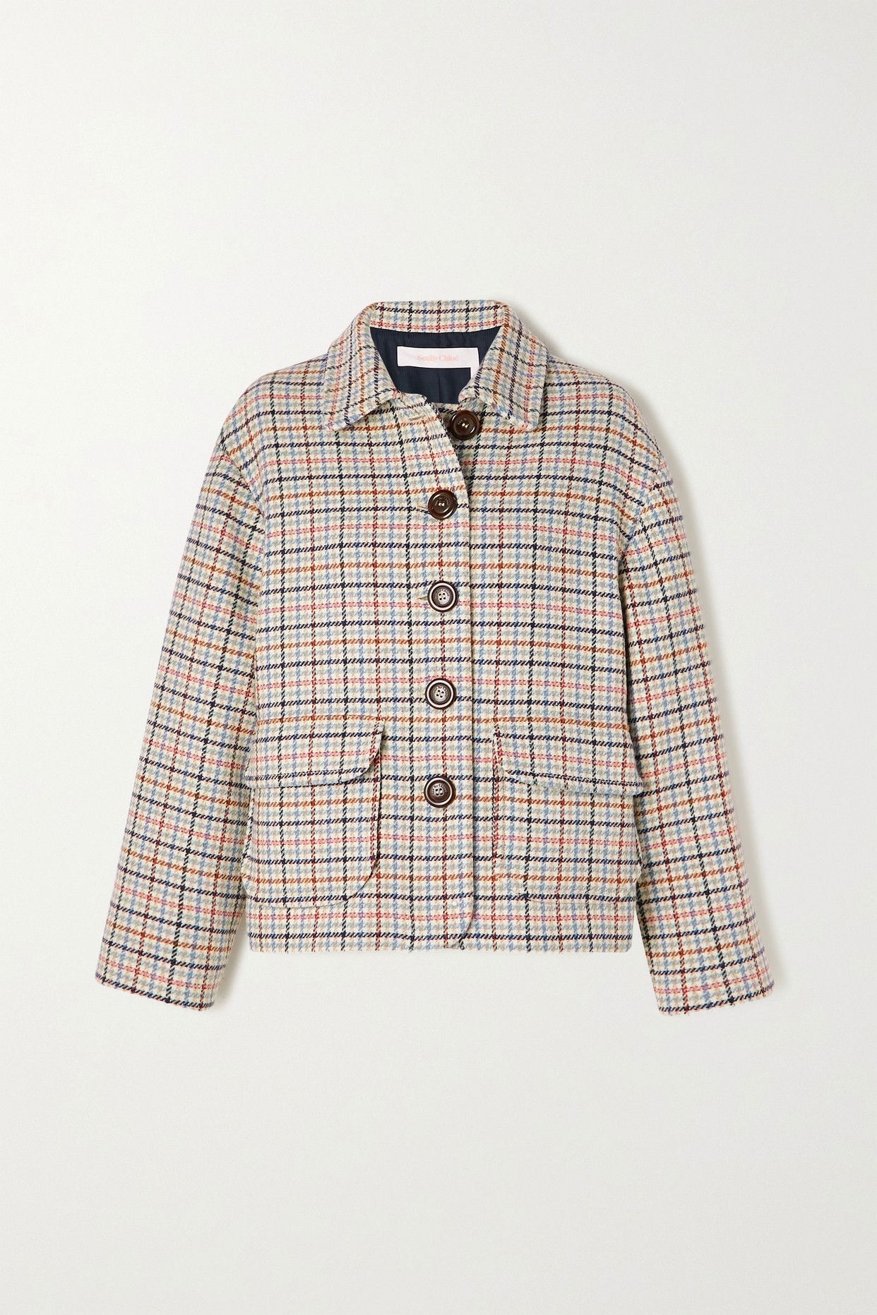 SEE BY CHLOÉ Checked Wool-Blend Jacket in White | endource