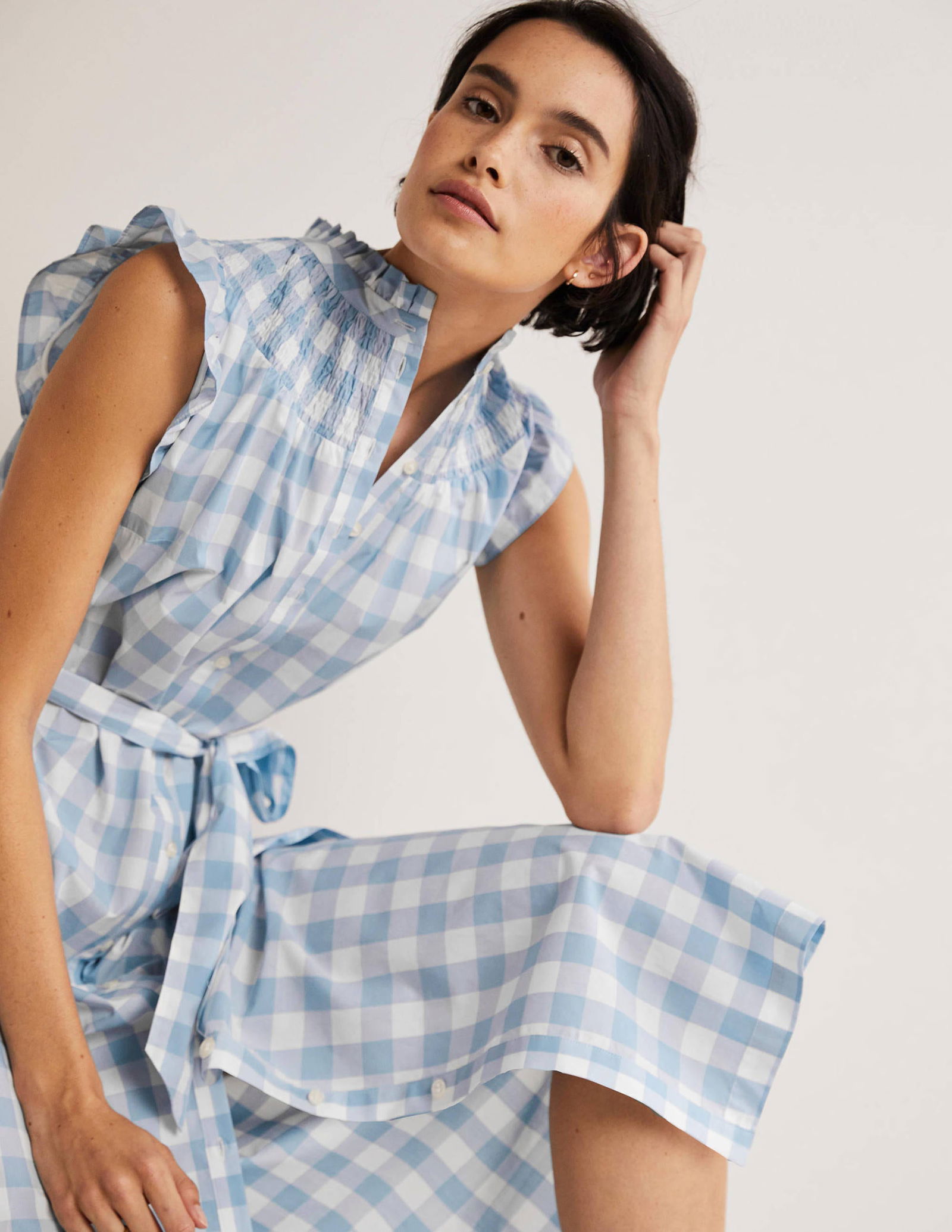 BODEN Jane Smocked Midi Shirt Dress | endource