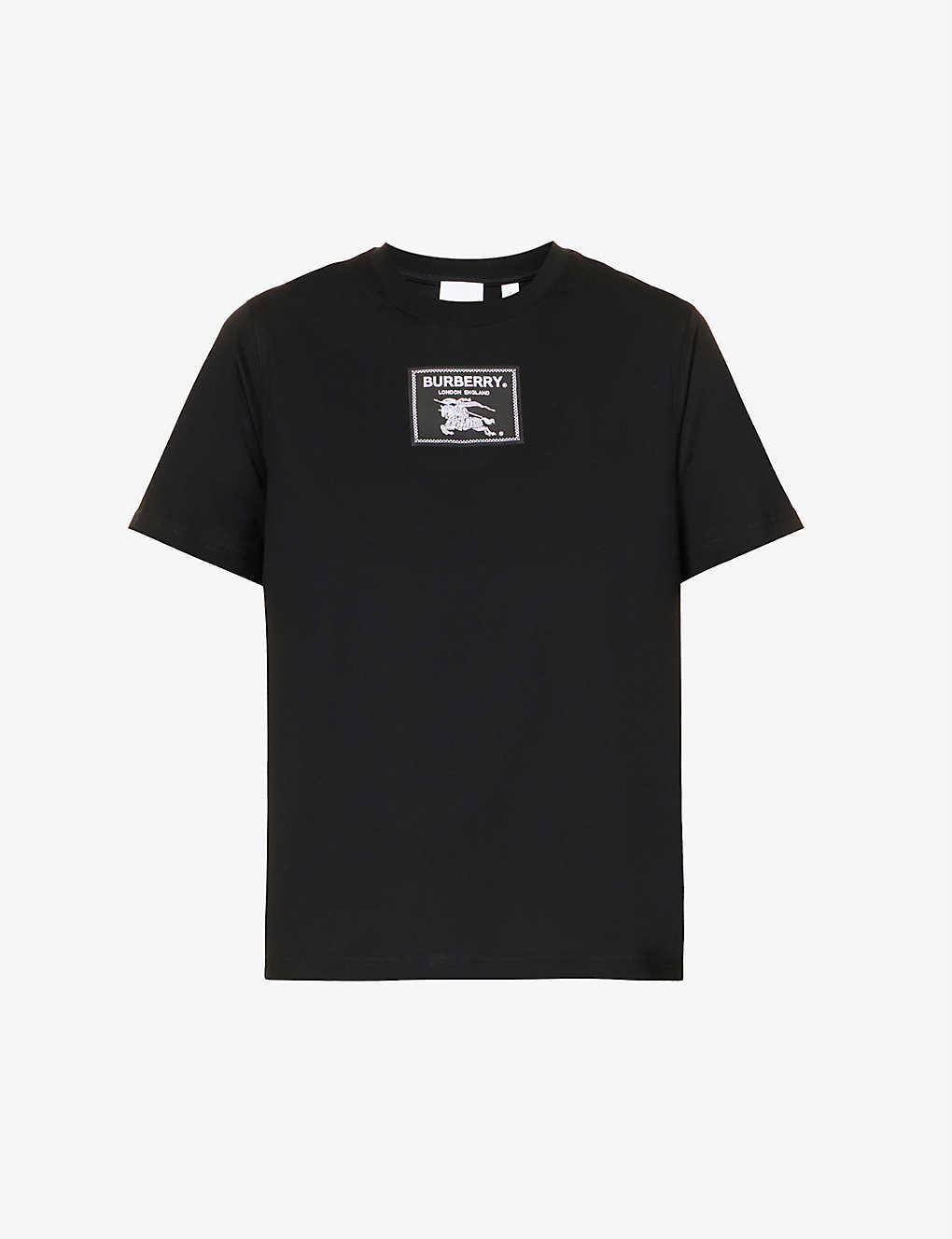 BURBERRY Margot Logo-Print Cotton T-Shirt in BLACK | Endource