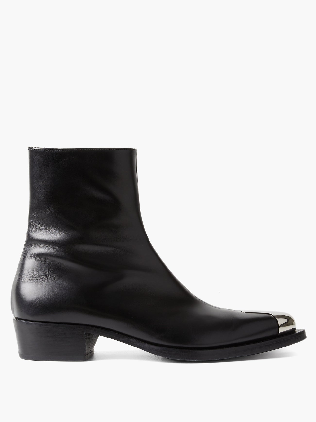 ALEXANDER MCQUEEN Punk Metal-Toecap Leather Boots | endource