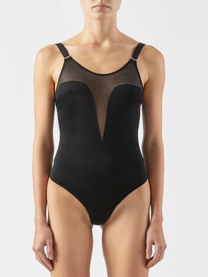 GANNI Jersey Tech Bodysuit in Black