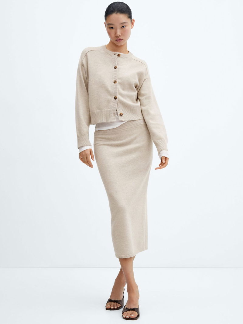 Mango Buttoned Knit Skirt Mango MANGO Gizmo Knit Midi Skirt Endource