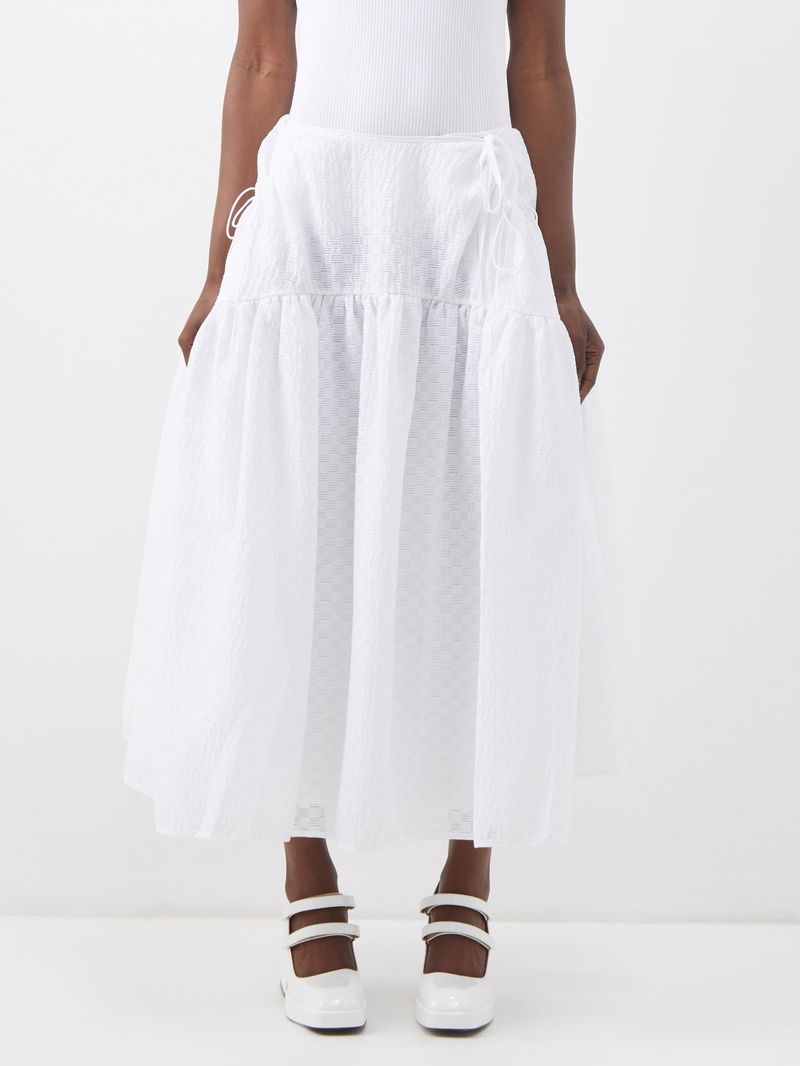 CECILIE BAHNSEN Lilly Panelled Jacquard Midi Skirt | endource