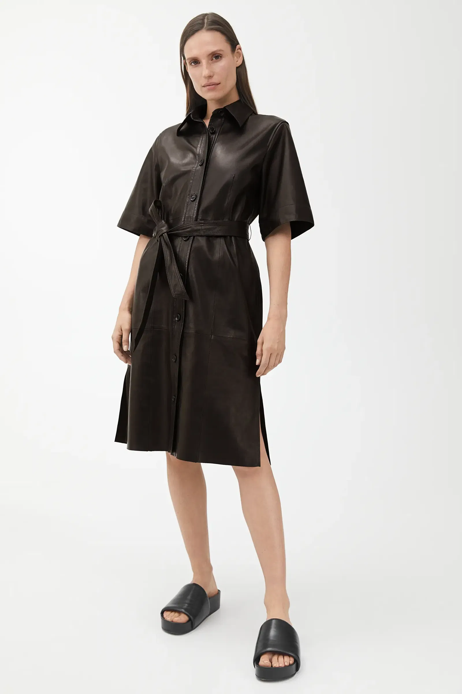 ARKET Leather Shirt Dress | endource