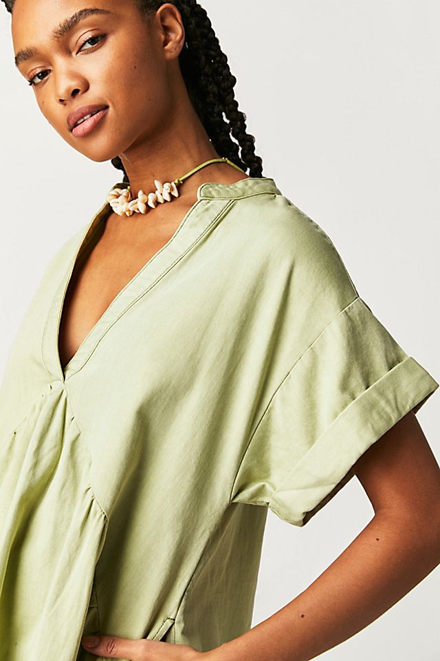 free people agnes denim dress Free People Agnes Denim Ruffles Mini Dress M