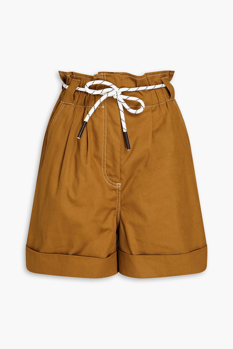 DAY BIRGER ET MIKKELSEN Robin Pleated Cotton-Twill Shorts in Brown