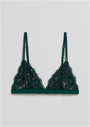  Other Stories lace triangle bra in black