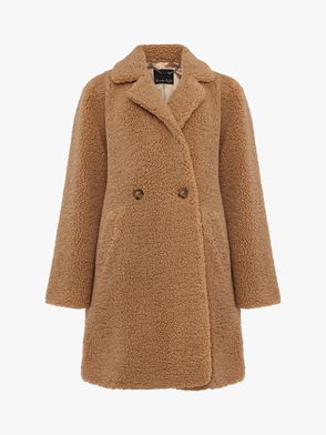 PHASE EIGHT Kelsey Short Teddy Coat in Camel