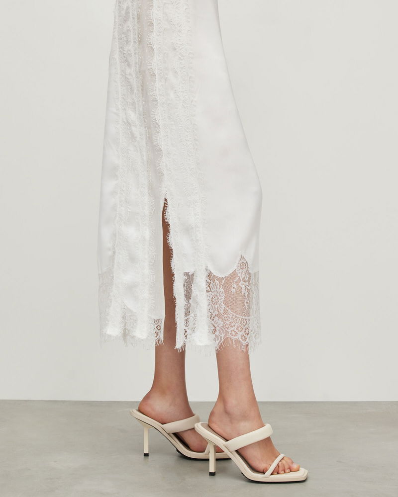 ALLSAINTS Mila Lace Panelled Frill Trim Maxi Dress | endource ALLSAINTS Mila Lace Panelled Frill Trim Maxi Dress | endource