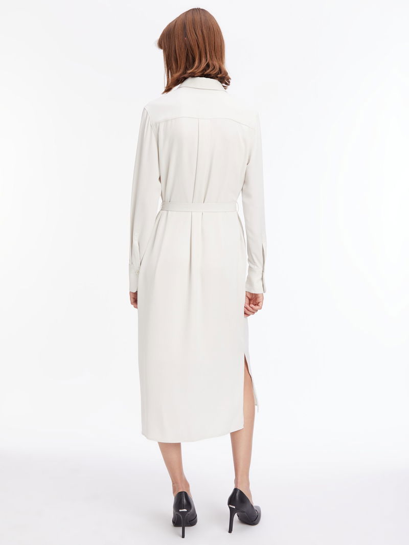 calvin klein midi shirt dress Calvin Klein Women's Flared Midi Shirt Dress - Blue