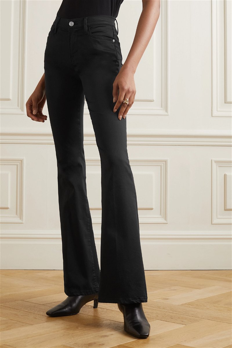 FRAME Le High Flare High-Rise Jeans in Black