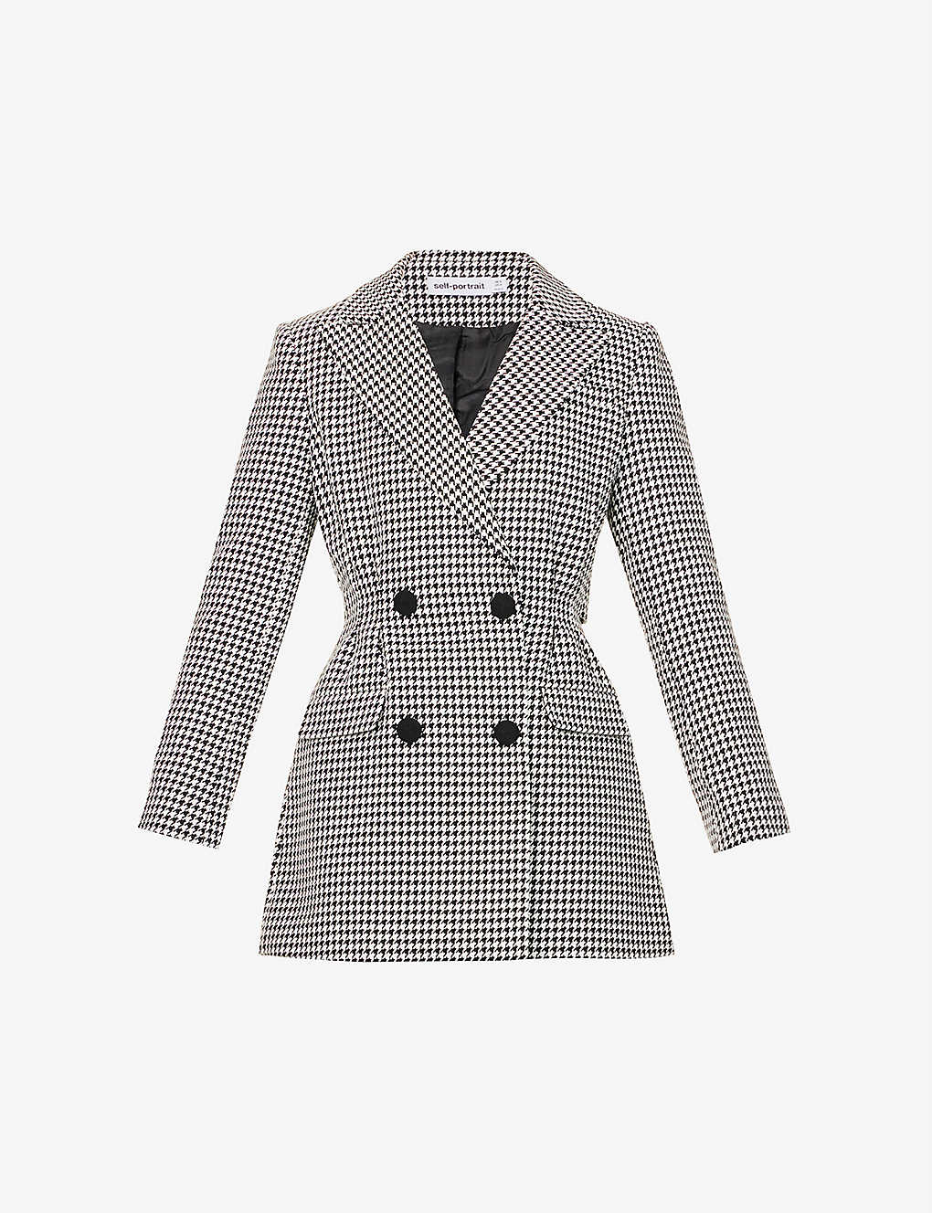 self portrait houndstooth mini dress Check Blazer Mini Dress self-portrait-US