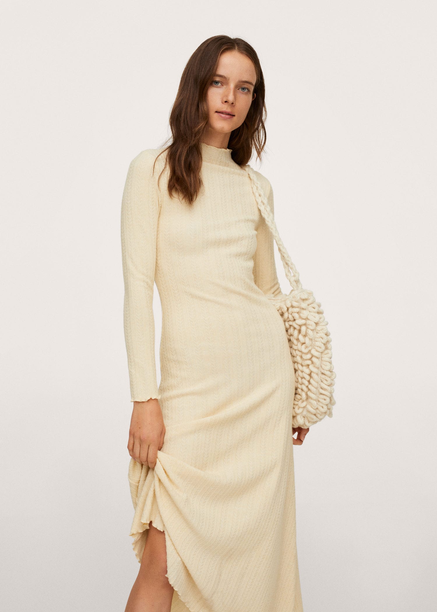 mango ribbed knit dress Ribbed knit dress - Women