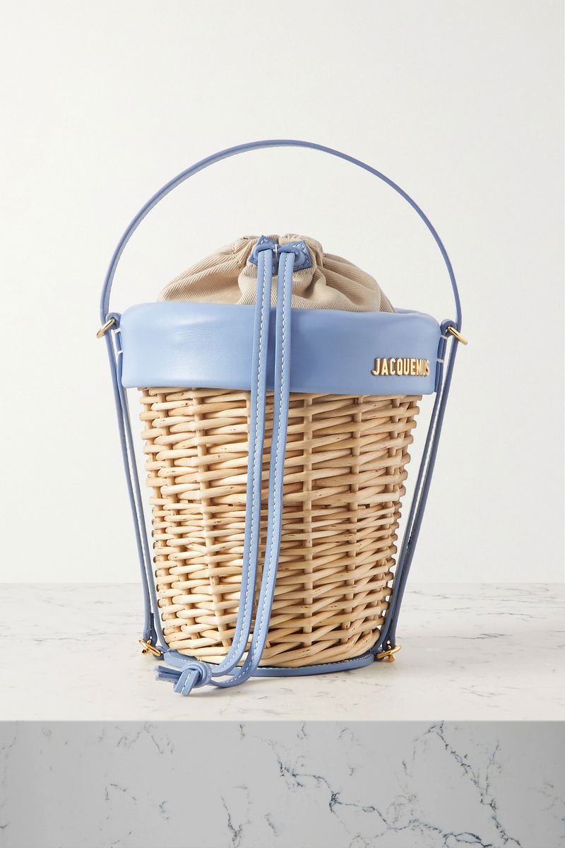 Mini Raffia Bucket Bag in Pastel