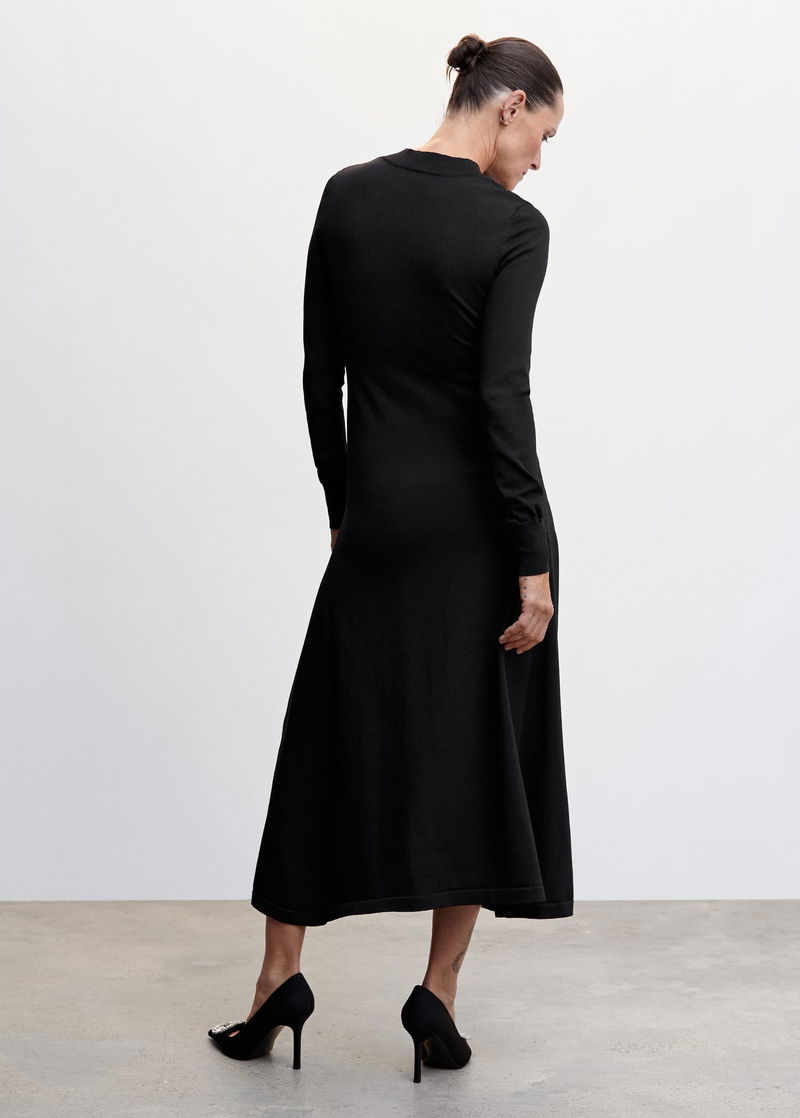 mango bow knitted dress Knitted dress with bow neckline - Women