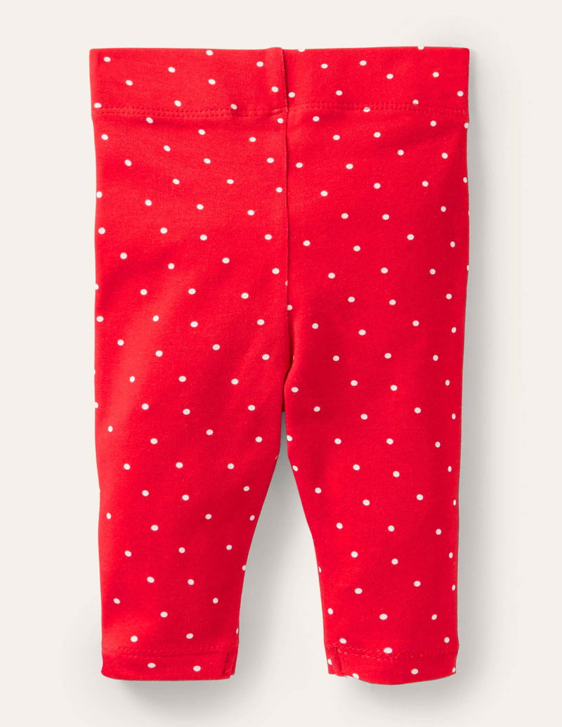 Festive Appliqué Leggings - Rockabilly Red Spot Robins