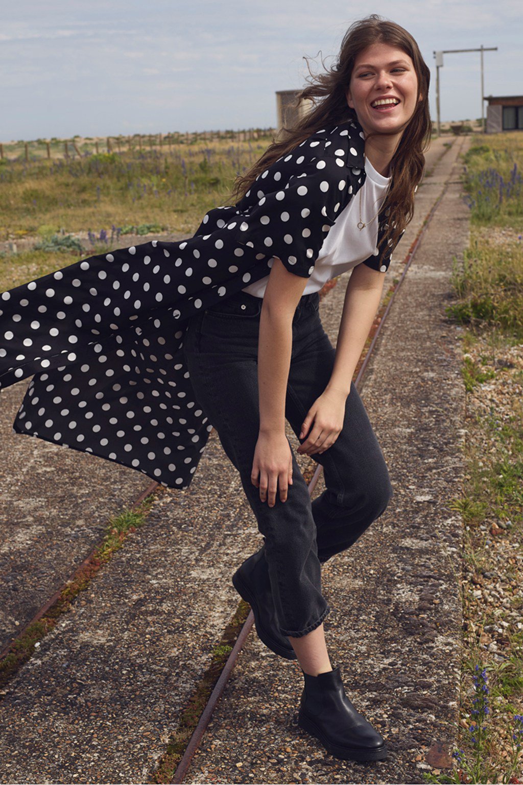 knee length dresses for ladies French Connection Structured Taffeta Polka Dot Dress - Cafe Brown/Cream main image 0