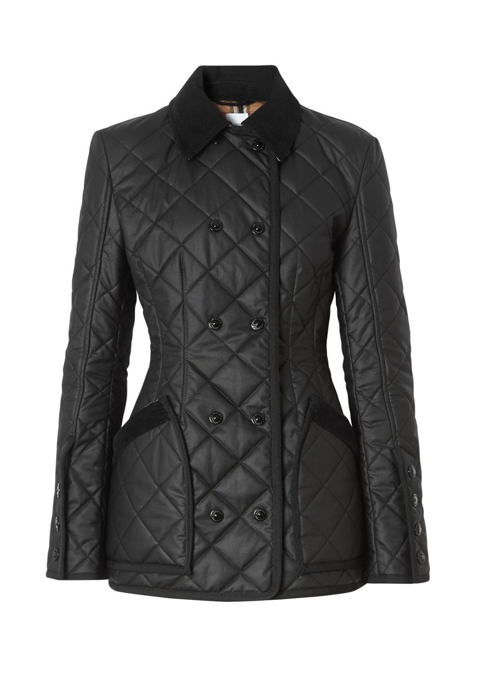BURBERRY Diamond Quilted Waxed Cotton Riding Jacket Endource