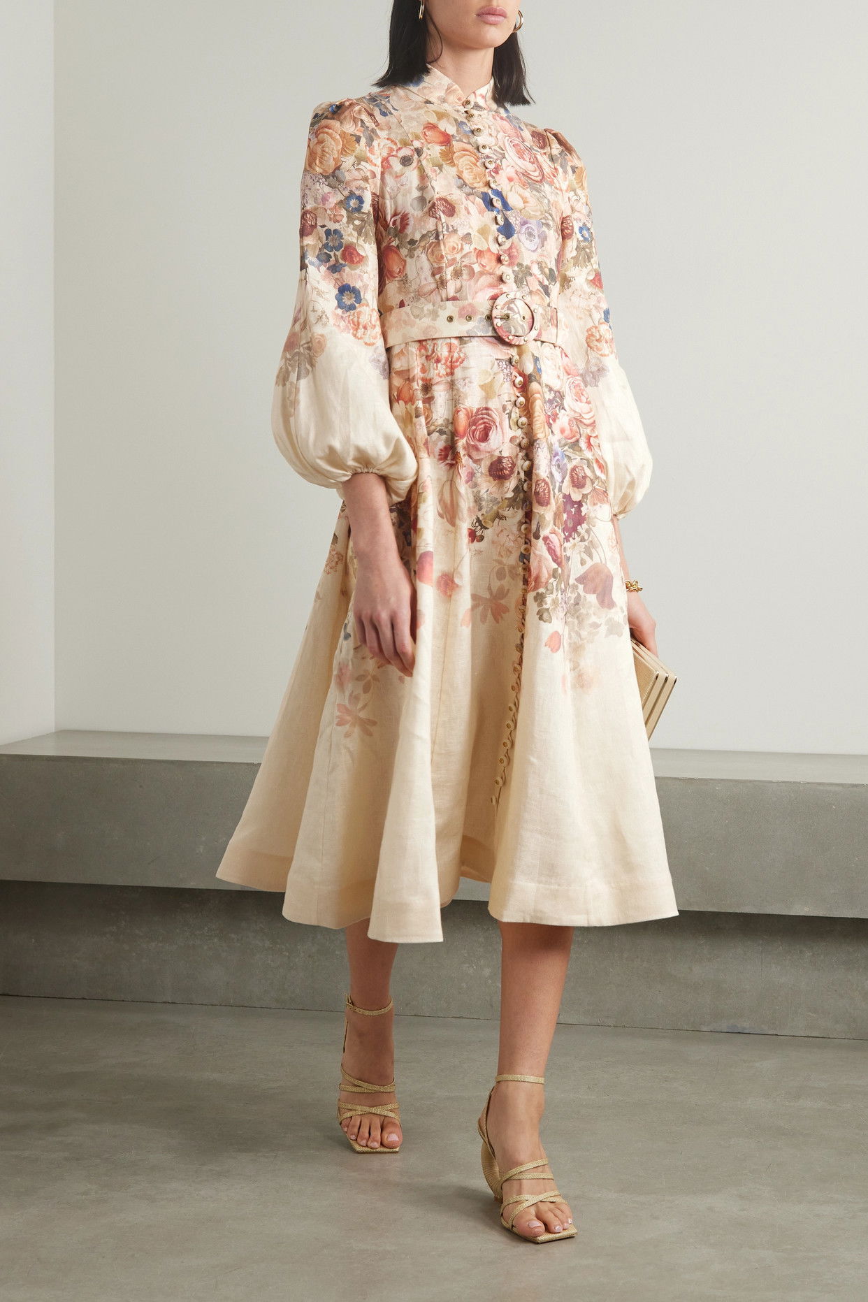 bloom linen dress Linen Bella Dress S Ocean Green