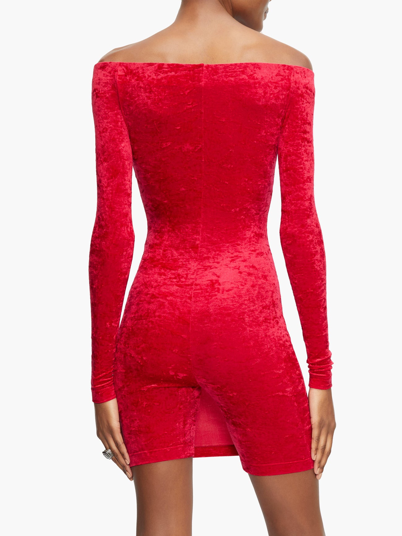 balenciaga velvet mini dress Balenciaga Women's Sweetheart Long Sleeve Velvet Minidress - Black