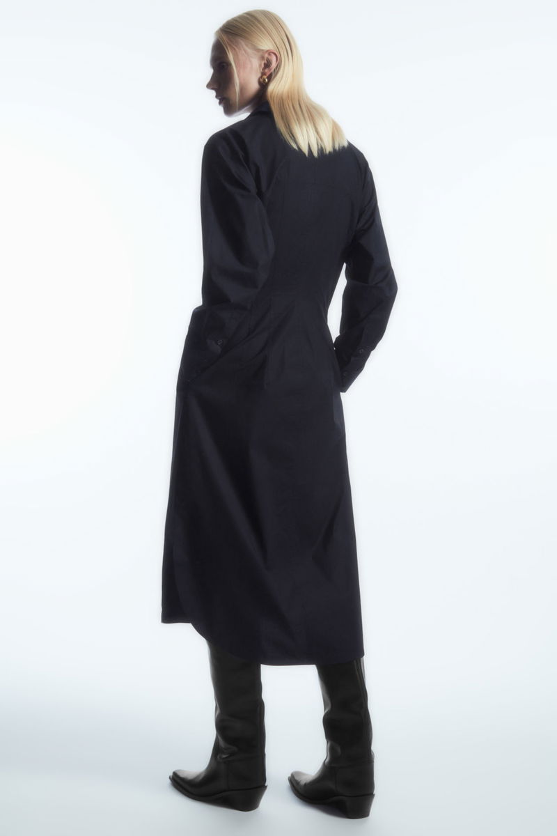 cos waisted midi shirt dress COS Waisted Midi Shirt Dress