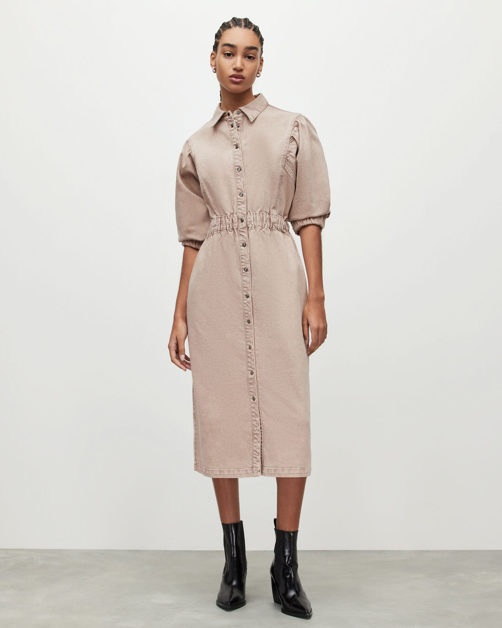 ALLSAINTS Osa Denim Midi Dress Endource ALLSAINTS Osa Denim Midi Dress Endource