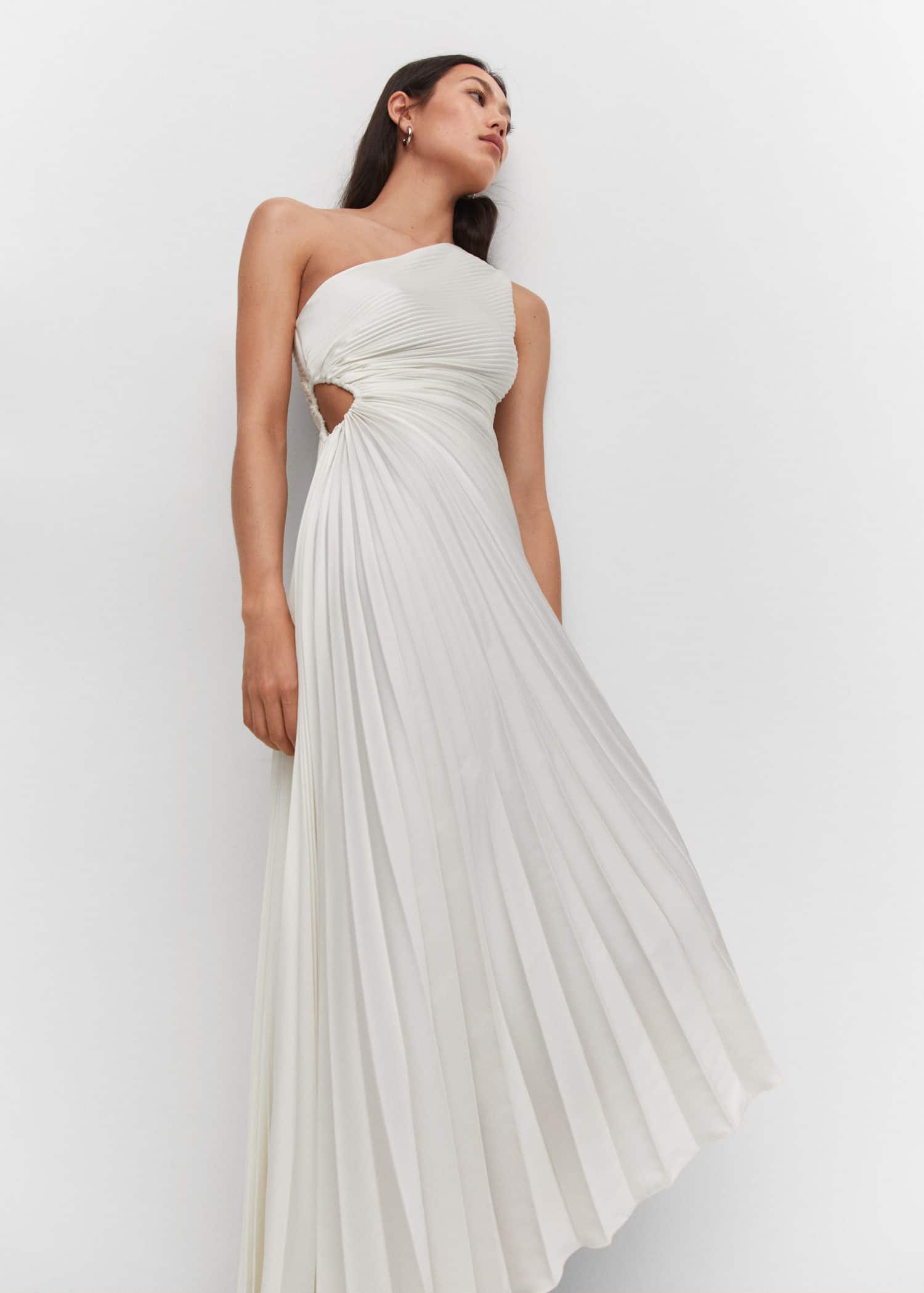 MANGO Asymmetrical Pleated Dress | endource