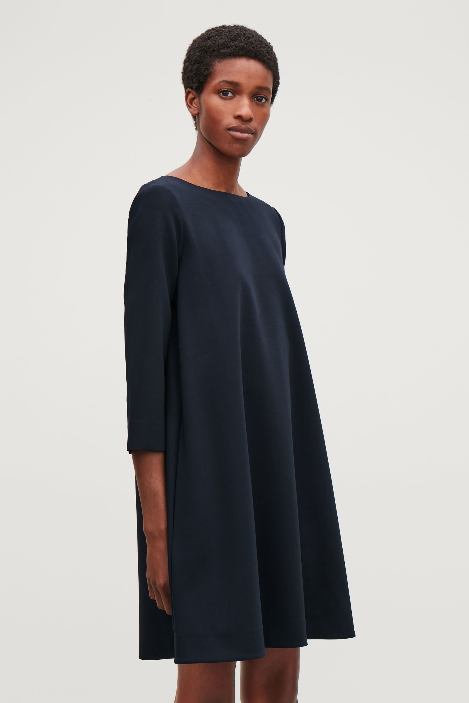COS Wide-Neck A-Line Wool Dress | endource