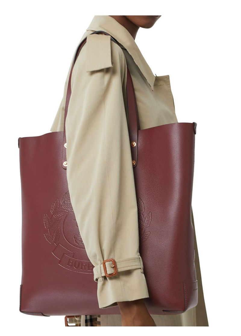 burberry large embossed leather tote