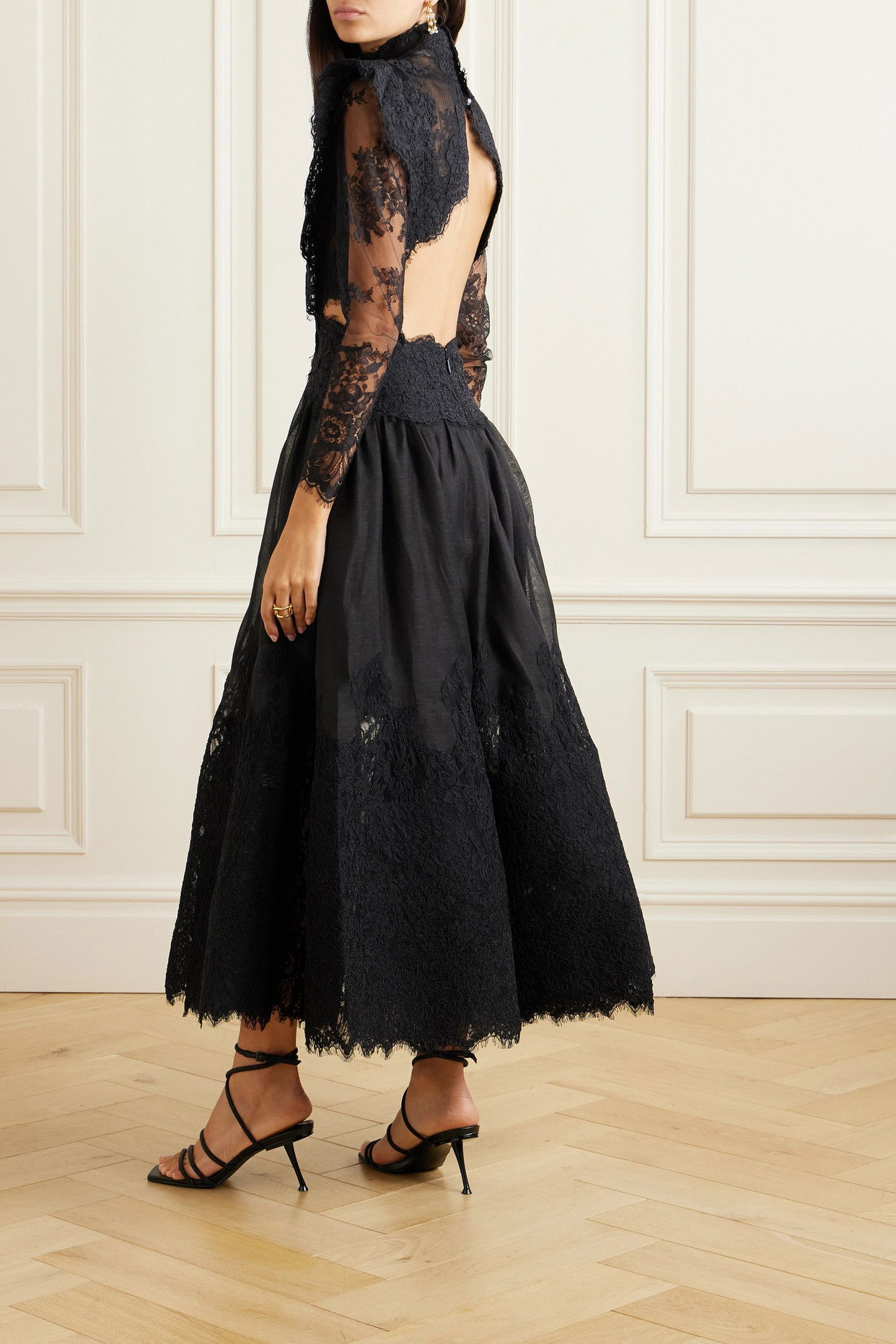 chinese dress ladies Zimmermann Sensory Lace Midi Dress Tea main image 1