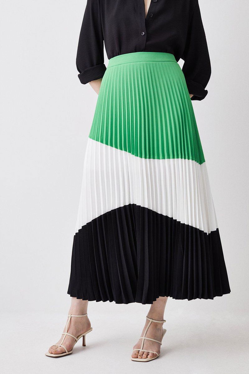 Love Bonito Skyre Asymmetrical Colour Block Skirt, Women's Fashion