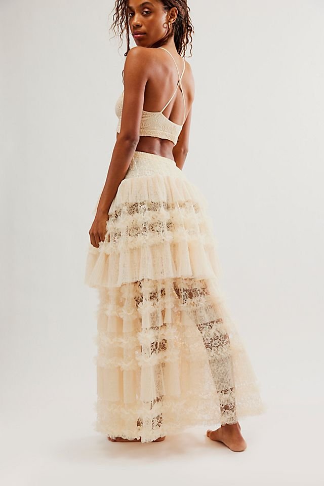 Tulle Much Half Slip by Intimately at Free People in White, Size: L
