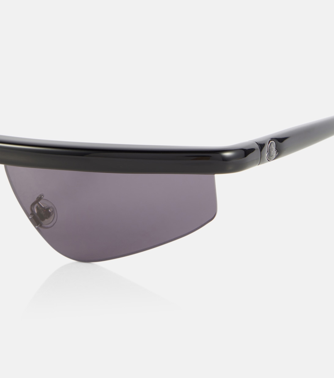 Moncler Orizon Semi-Rimmed Acetate Rectangle Sunglasses Moncler Sunglasses ML 0254 Orizion 01A Black/Smoke at Amazon  main image 3